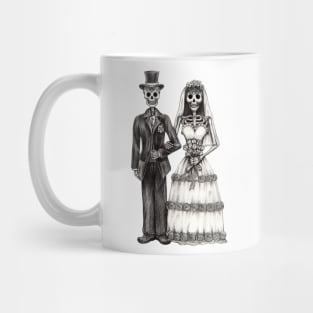 Sugar skull couple love wedding day of the dead. Mug